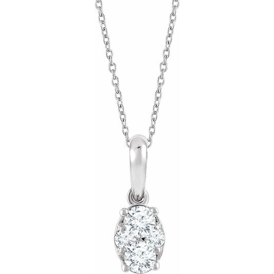 14K White 1/3 CTW Diamond 16-18 Necklace