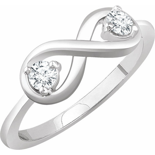 14K White 1/4 CTW Diamond Infinity-Inspired Ring