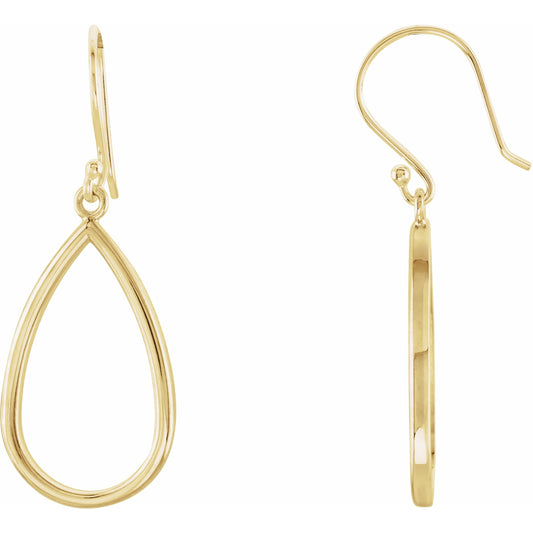 14K Yellow Pear Shaped Earrings