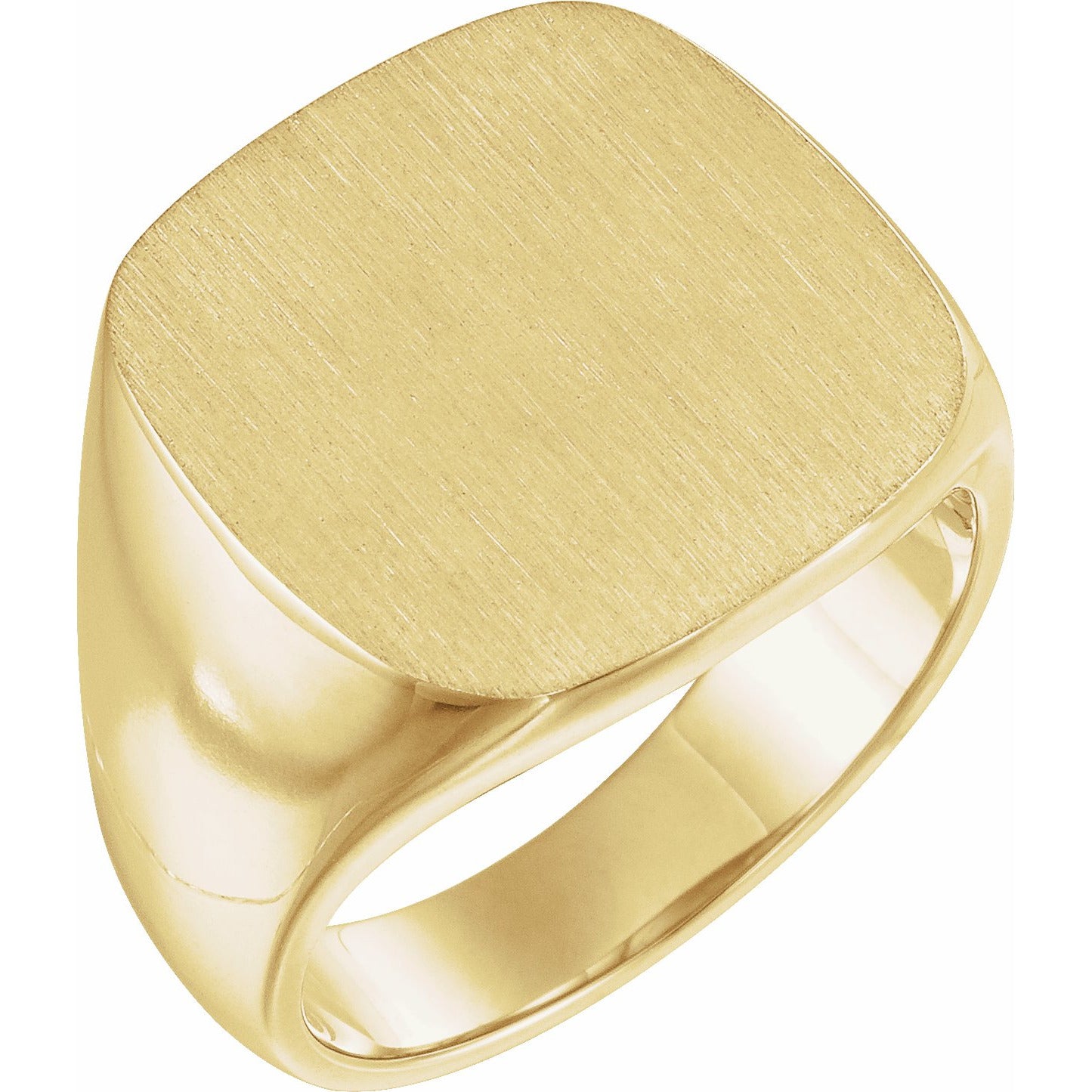 14K Yellow 18x18 mm Square Signet Ring