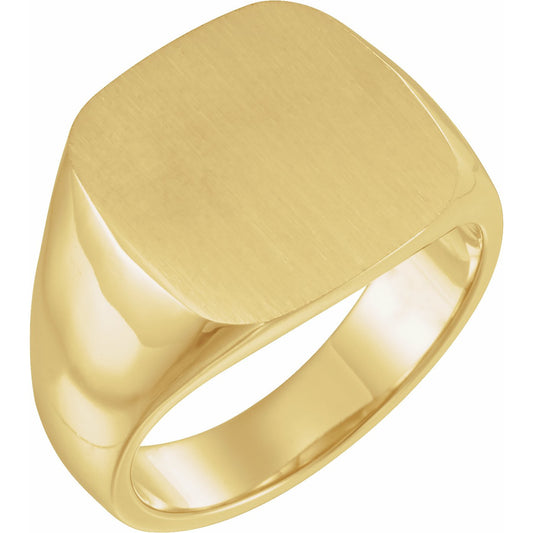 14K Yellow 16x16 mm Square Signet Ring