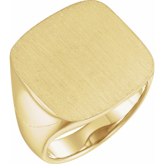 14K Yellow 20x20 mm Square Signet Ring
