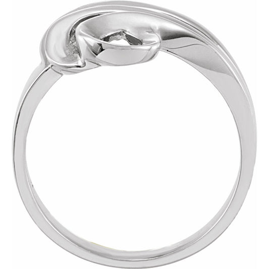 14K White Freeform Ring