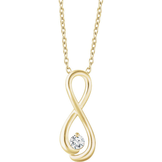 14K Yellow 1/6 CTW Diamond Infinity-Inspired 16-18 Necklace