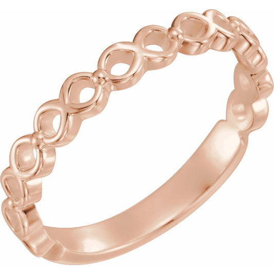 14K Rose  Stackable Ring