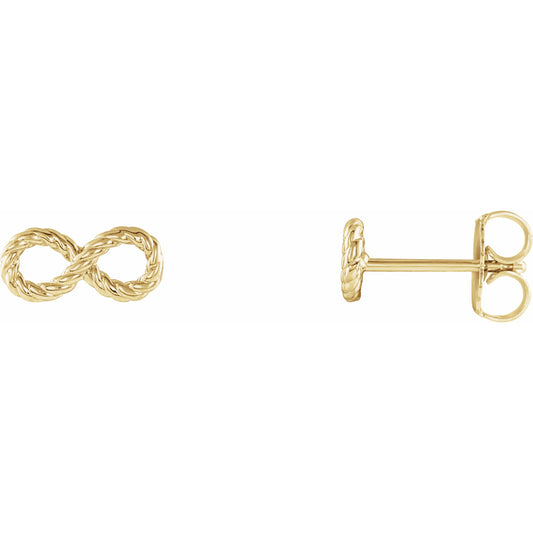 14K Yellow Infinity-Inspired Rope Earrings