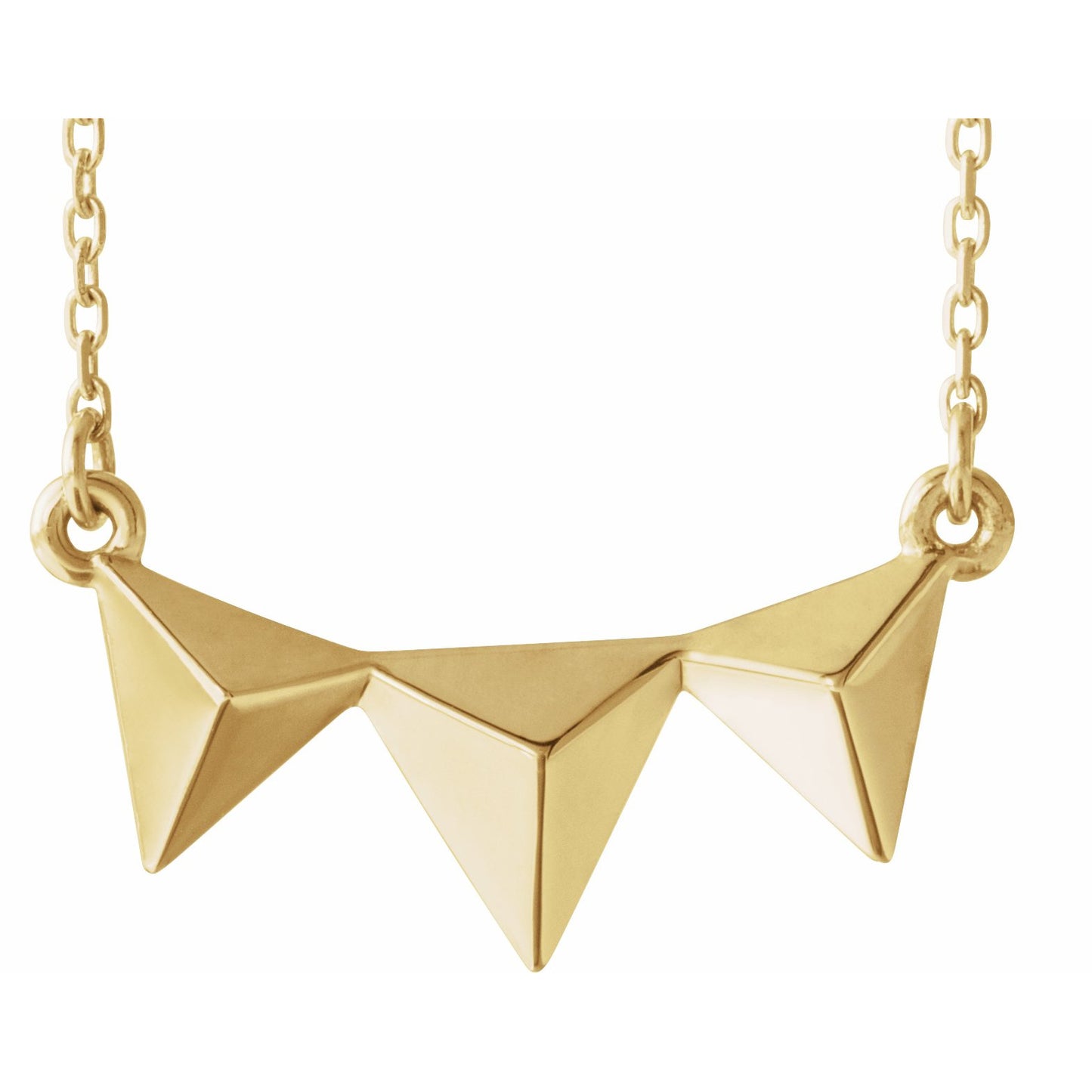 14K Yellow Pyramid 16-18 Necklace