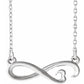 14K White Infinity-Inspired Heart 16-18 Necklace