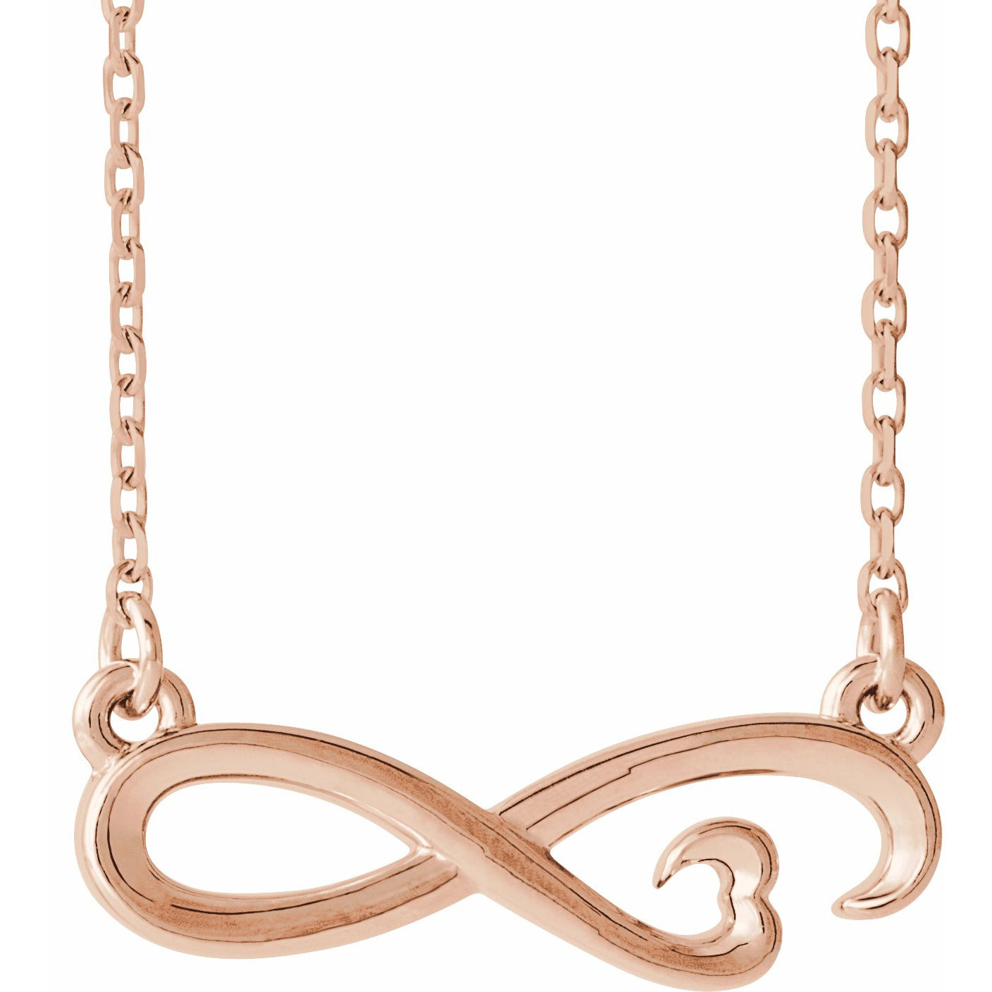 14K Rose Infinity-Inspired Heart 16-18 Necklace