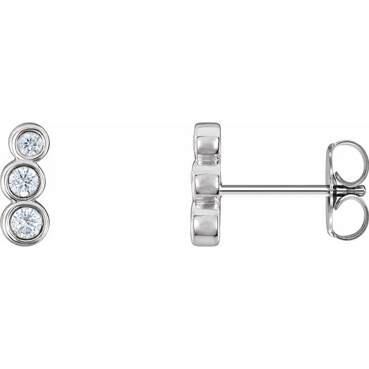 14K White 1/6 CTW Diamond Petite Ear Climbers