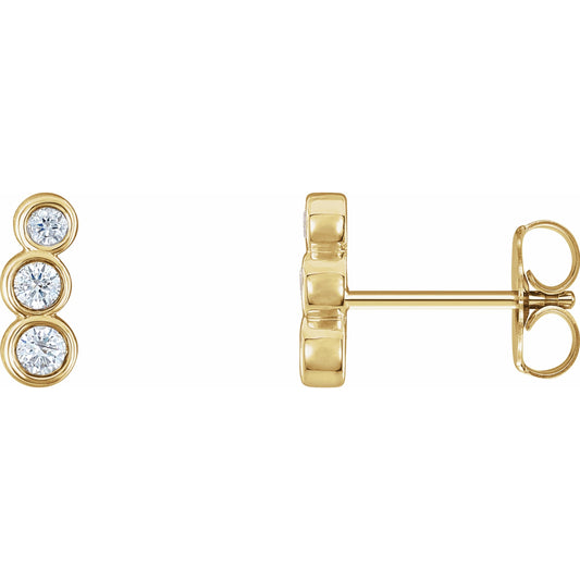 14K Yellow .07 CTW Diamond Petite Ear Climbers