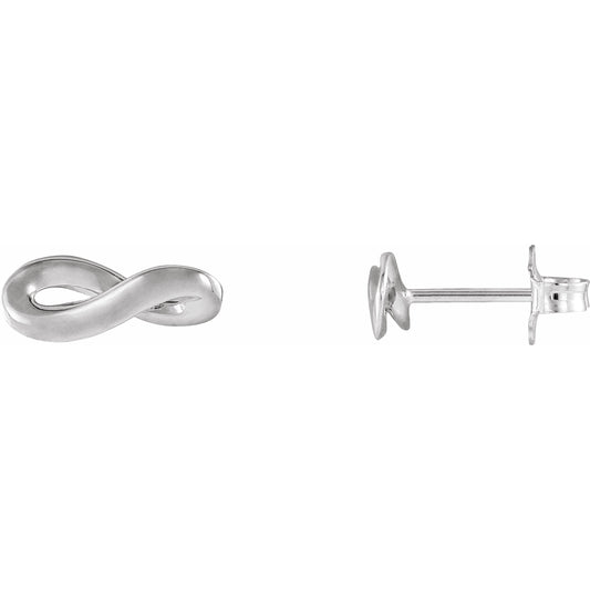 14K White Infinity-Inspired Earrings