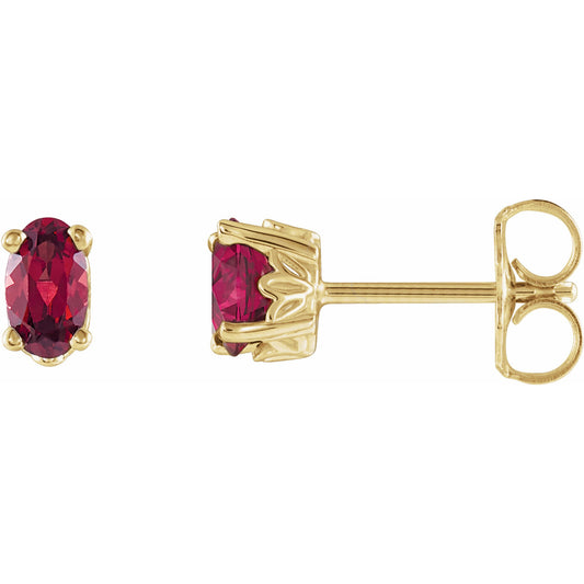 14K Yellow Mozambique Garnet Earrings