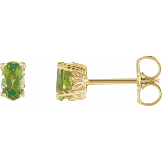 14K Yellow Peridot Earrings