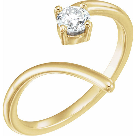 14K Yellow 1/4 CTW Diamond Negative Space Ring