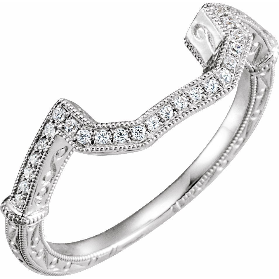 14K White 1/6 CTW Diamond Band