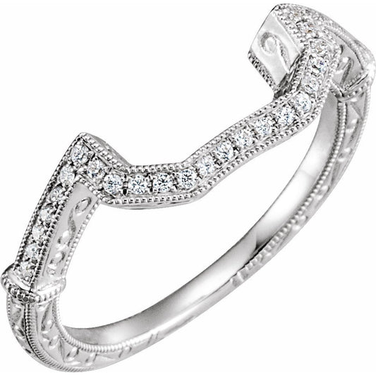 14K White 1/6 CTW Diamond Band