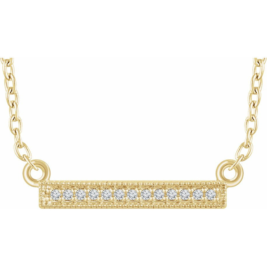 14K Yellow .05 CTW Diamond Bar 16-18 Necklace