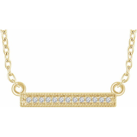 14K Yellow .05 CTW Diamond Bar 16-18 Necklace