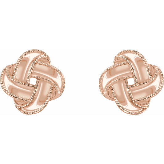 14K Rose Knot Earrings