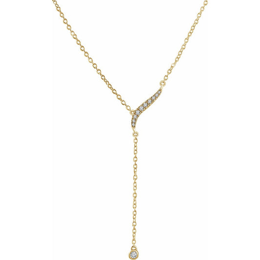 14K Yellow 1/10 CTW Diamond Y 16-18 Necklace