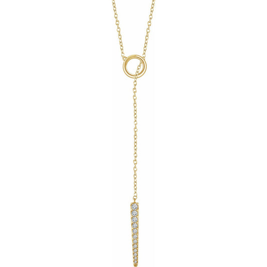 14K Yellow 1/6 CTW Diamond Circle & Bar Y 16-18 Necklace