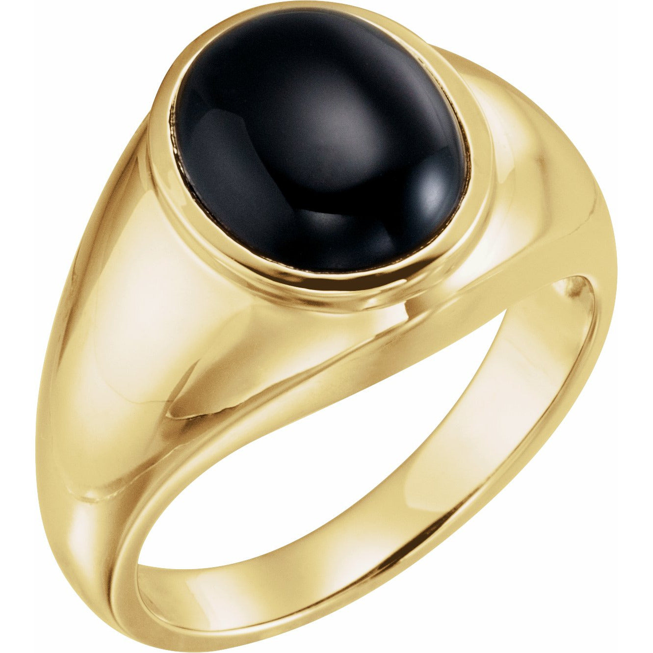 14K Yellow Onyx Ring
