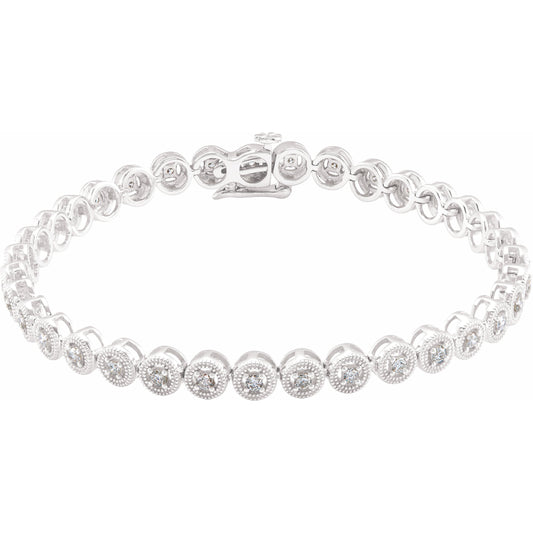 14K White 1 CTW Diamond 7 Bracelet