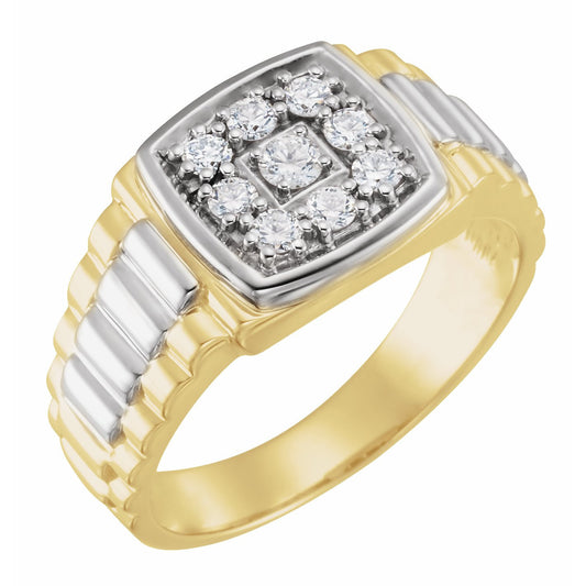 14K Yellow/White 3/8 CTW Diamond Ring