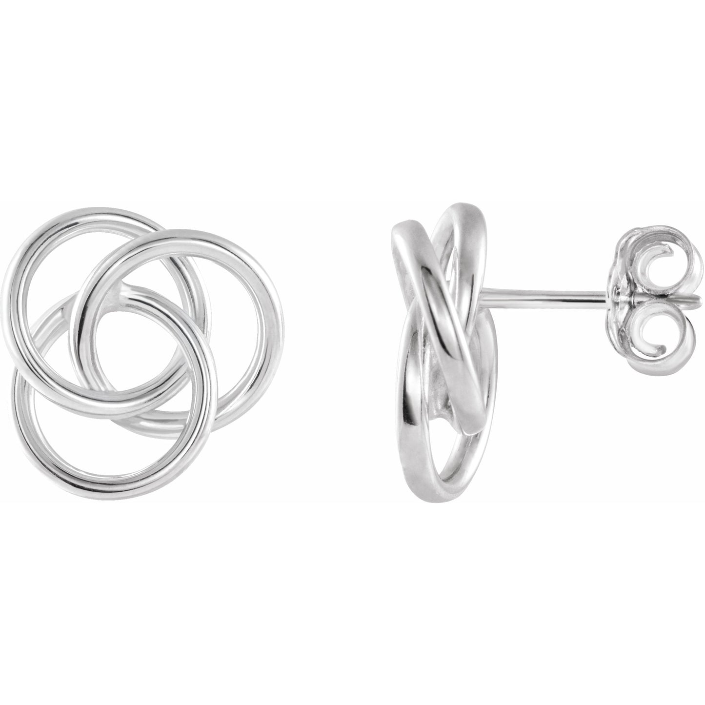 14K White Knot Earrings