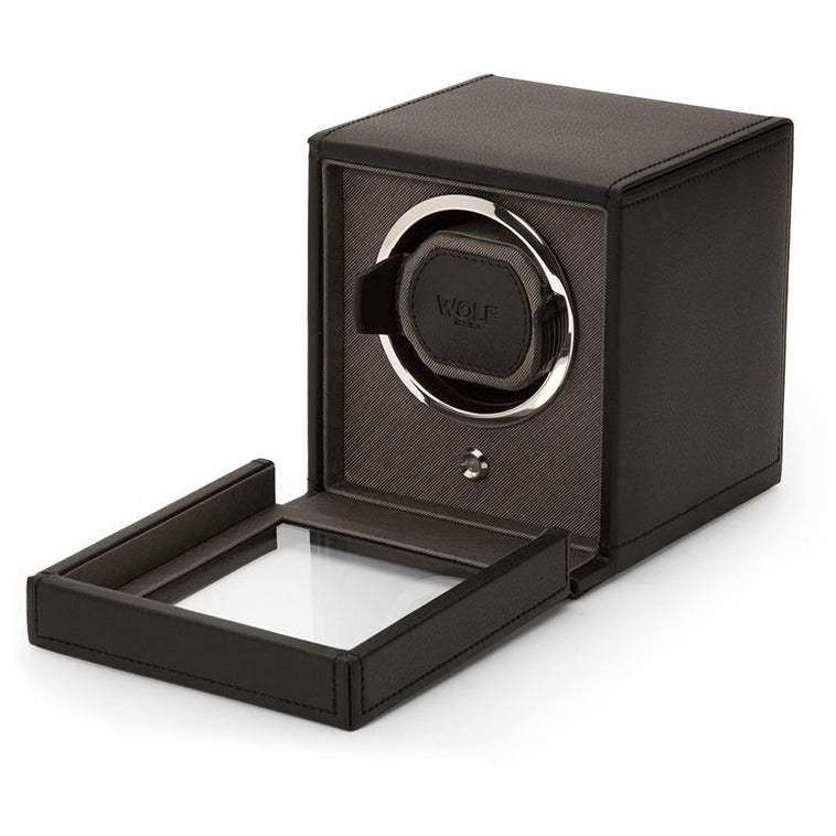 BLACK CUB WOLF WATCH WINDER WITH COVER