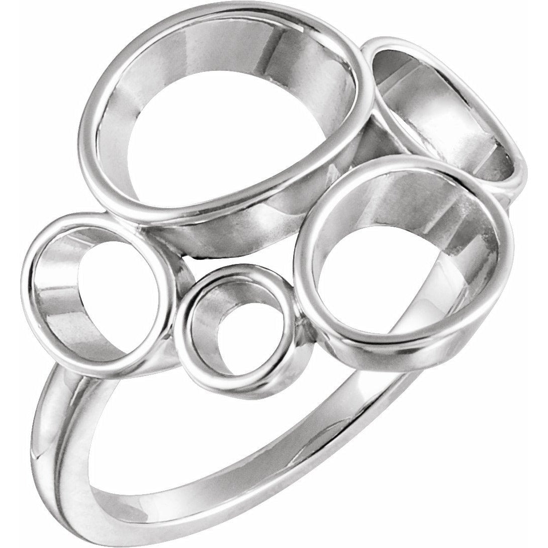 14K White Freeform Ring