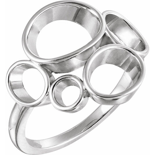 14K White Freeform Ring