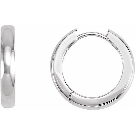 Platinum 17.5 mm Hinged Hoop Earrings