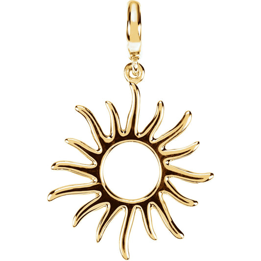 14K Yellow 28.75x17 mm Petite Sun Charm