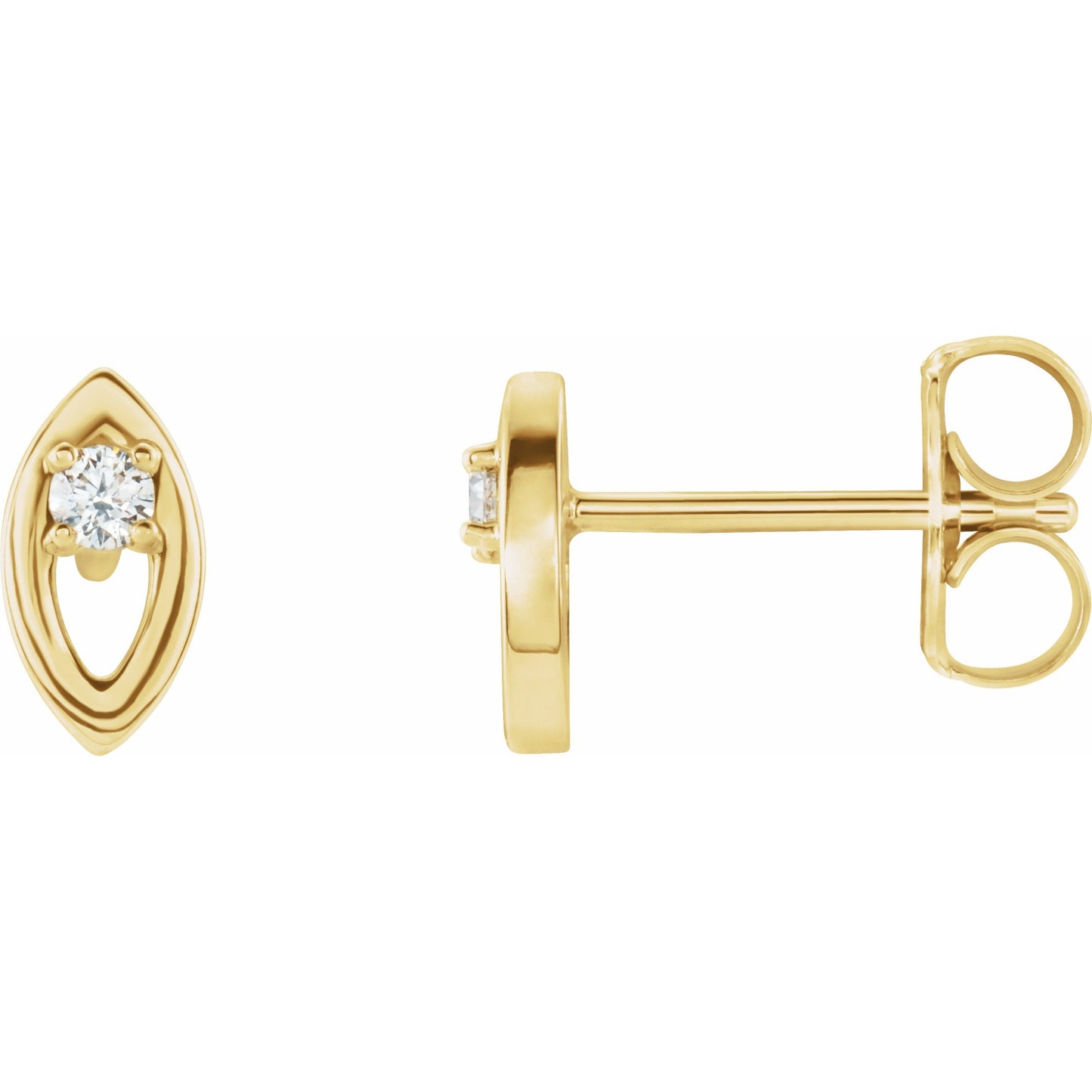 14K Yellow .05 CTW Diamond Solitaire Earrings