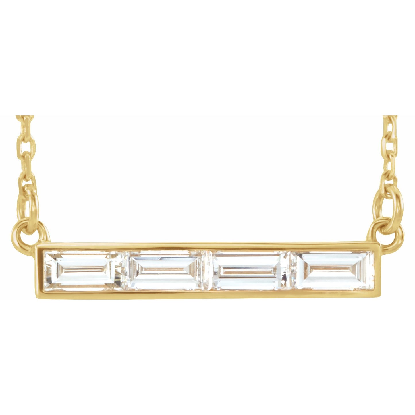 14K Yellow 1/2 CTW Diamond Bar Necklace