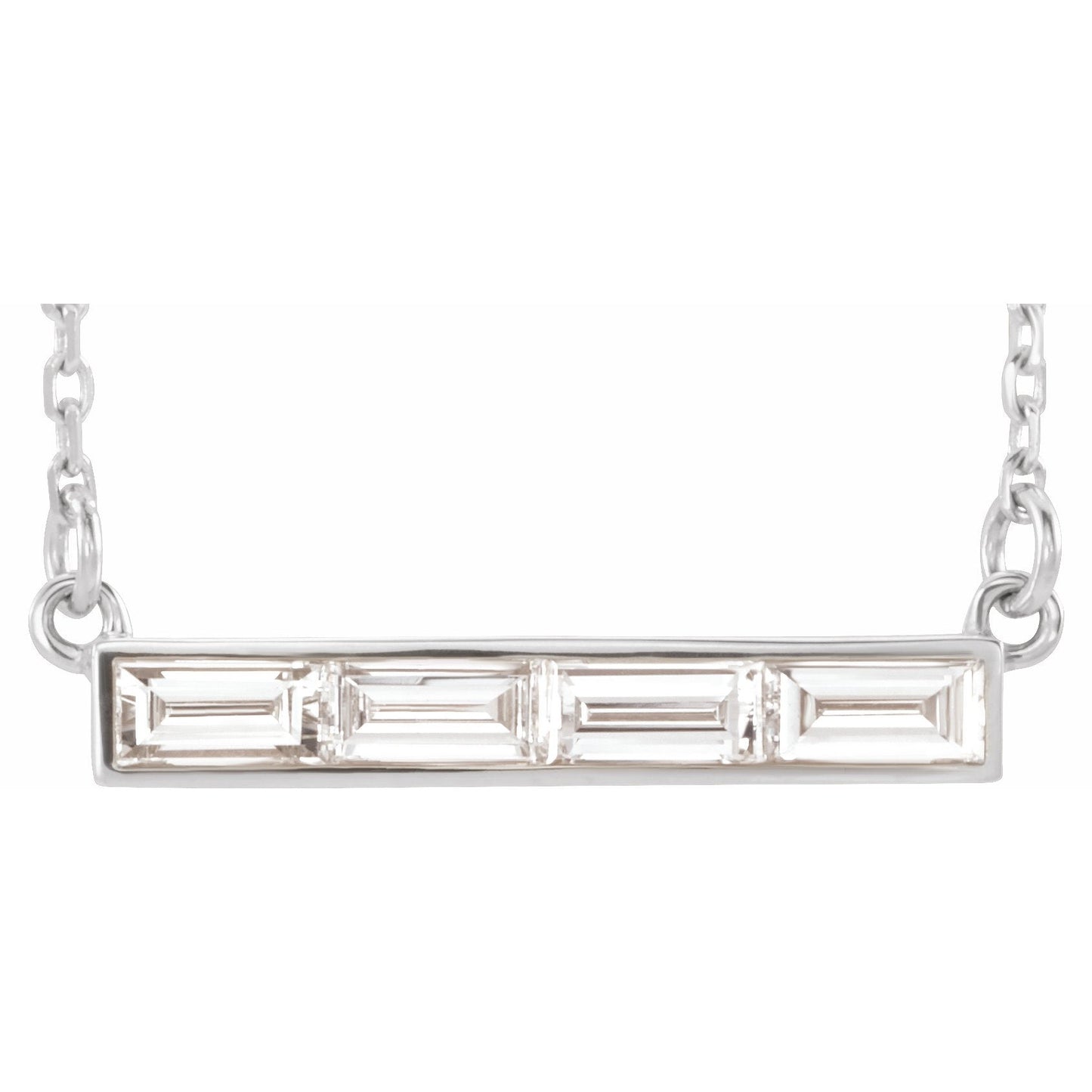 14K White 1/2 CTW Diamond Bar 17 Necklace