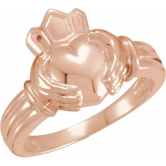 14K Rose Claddagh Ring