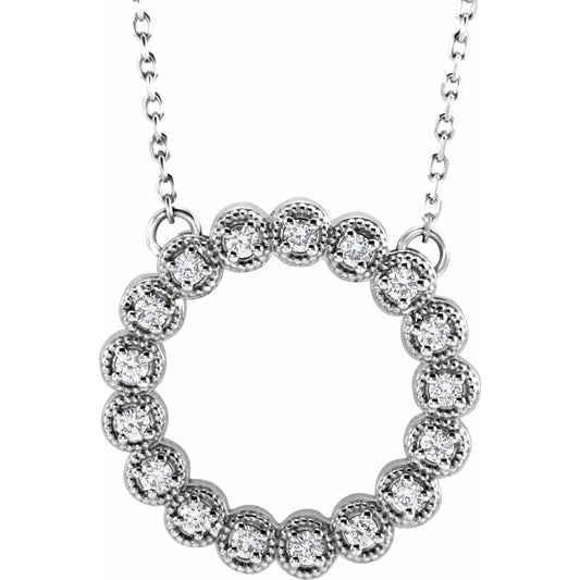 14K White 1/4 CTW Diamond Circle 16-18 Necklace