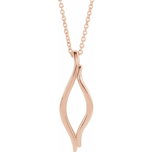 14K Rose Freeform 16-18 Necklace