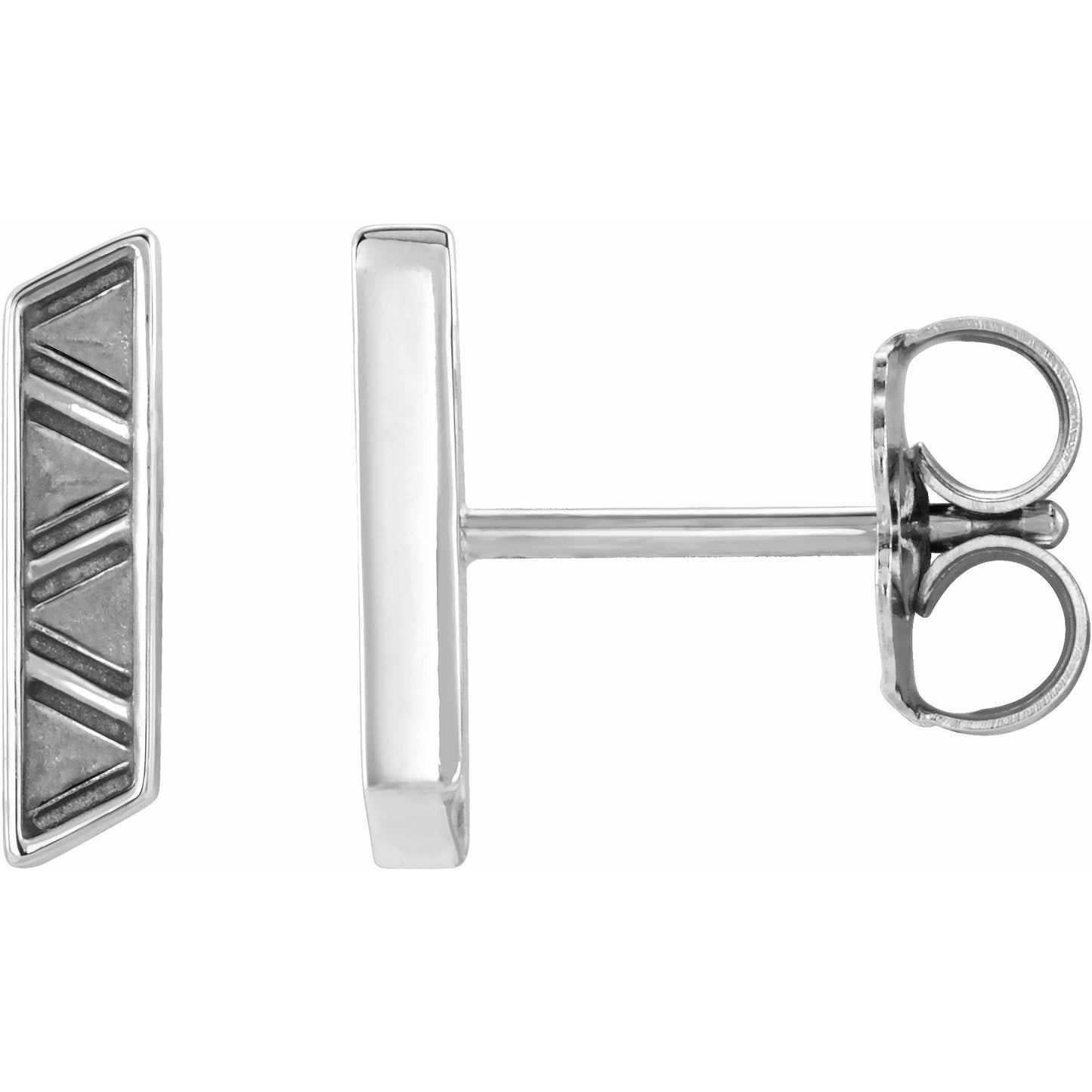 14K White Geometric Earrings