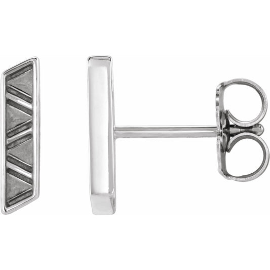14K White Geometric Earrings
