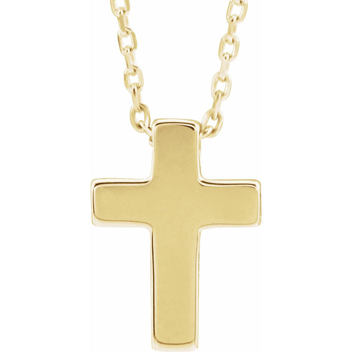 14K Yellow Petite Cross 16-18 Necklace