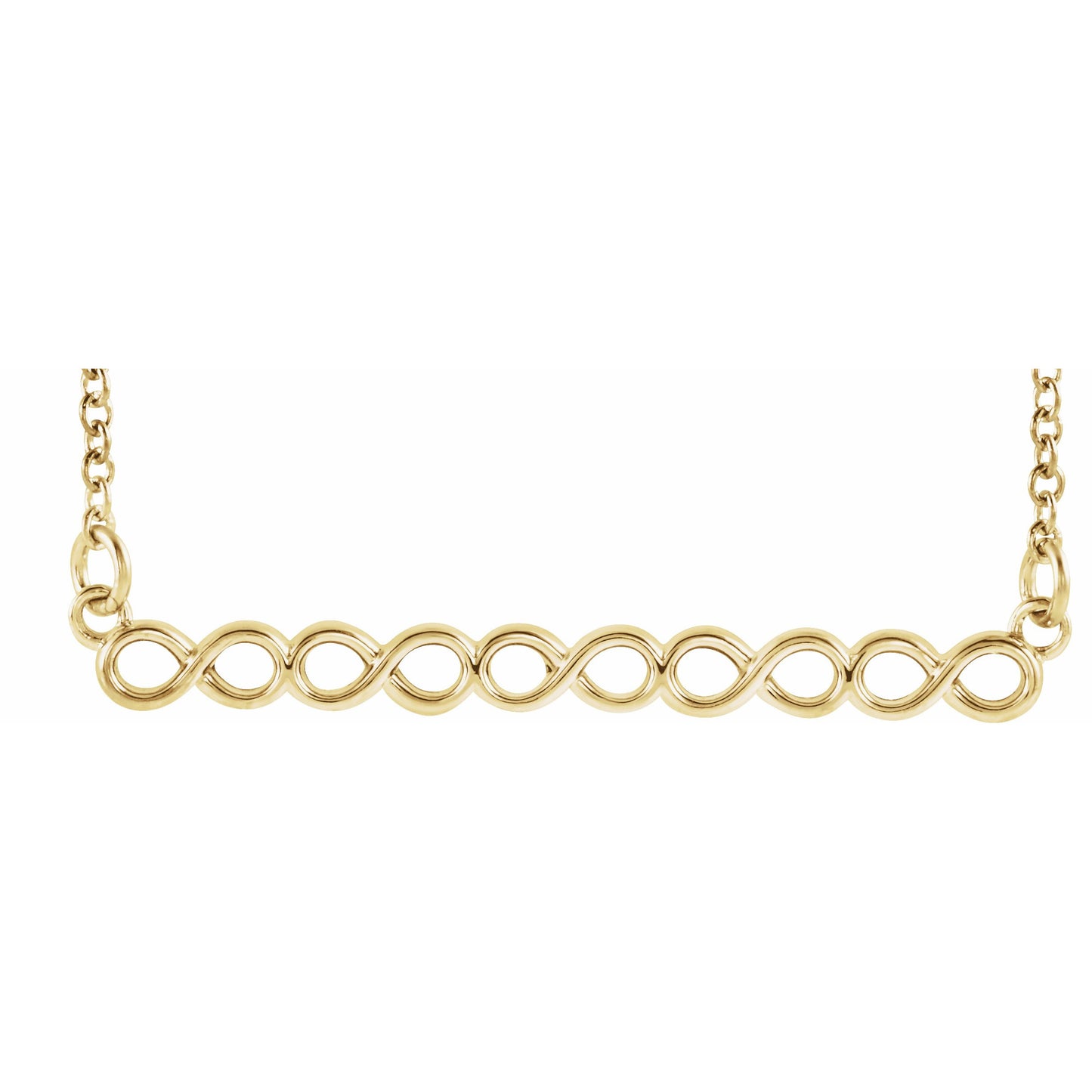 14K Yellow Infinity-Inspired 16-18 Bar Necklace