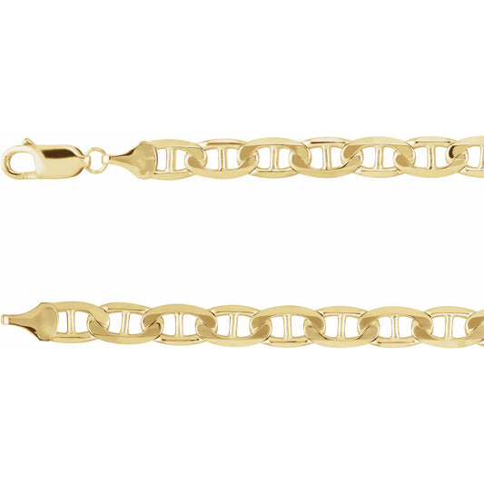 14K Yellow 6 mm Curbed Anchor 8.5 Bracelet