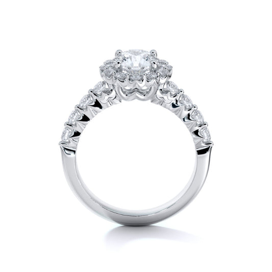Sasha Primak Nine-Stone "Royal Prong" Halo Diamond Ring