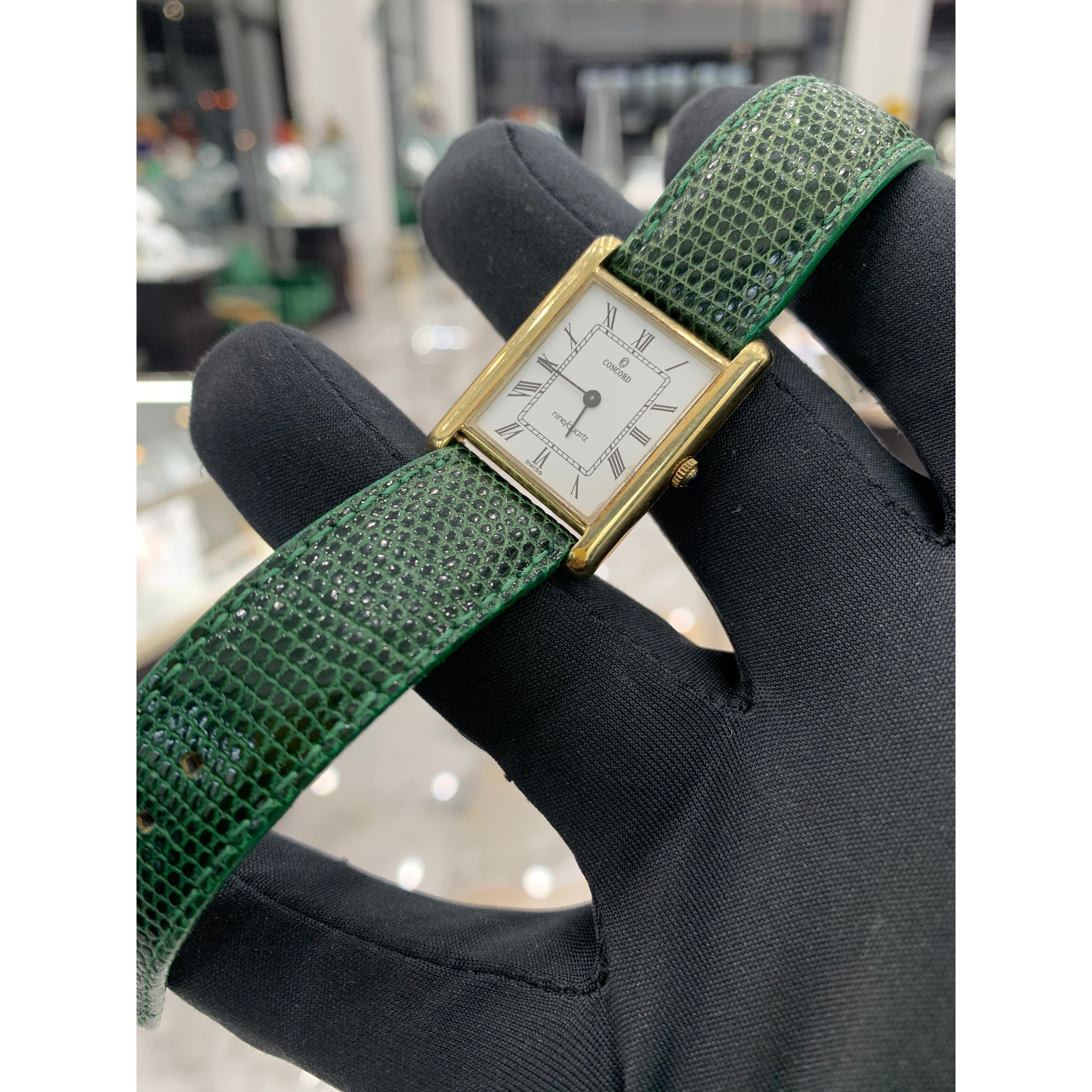 CONCORD Classic Yellow Gold Lady's Watch w/ Brick Pattern Bracelet