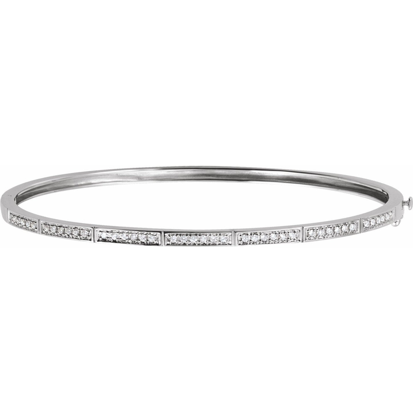 14K White 1/3 CTW Diamond Bangle Bracelet