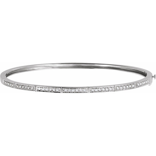 14K White 1/3 CTW Diamond Bangle Bracelet